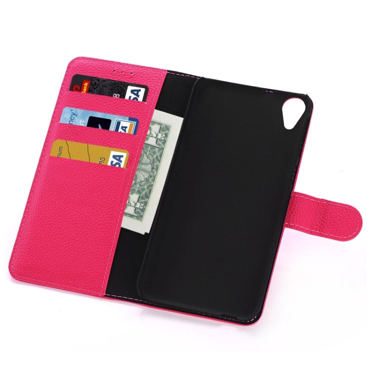 Litchi Texture Horizontal Flip Magnetic Buckle Leather Case with Card Slots & Wallet & Holder for HTC Desire 820