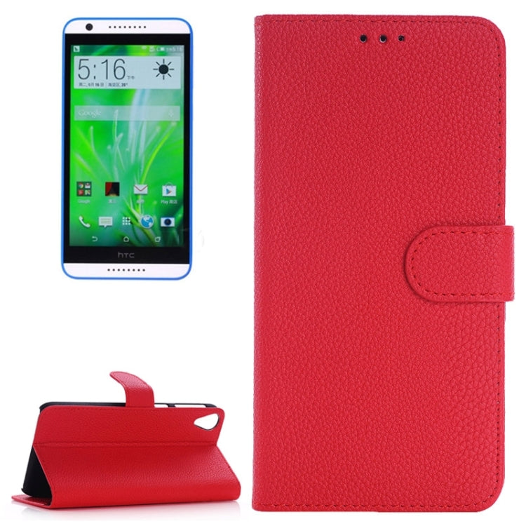 Litchi Texture Horizontal Flip Magnetic Buckle Leather Case with Card Slots & Wallet & Holder for HTC Desire 820