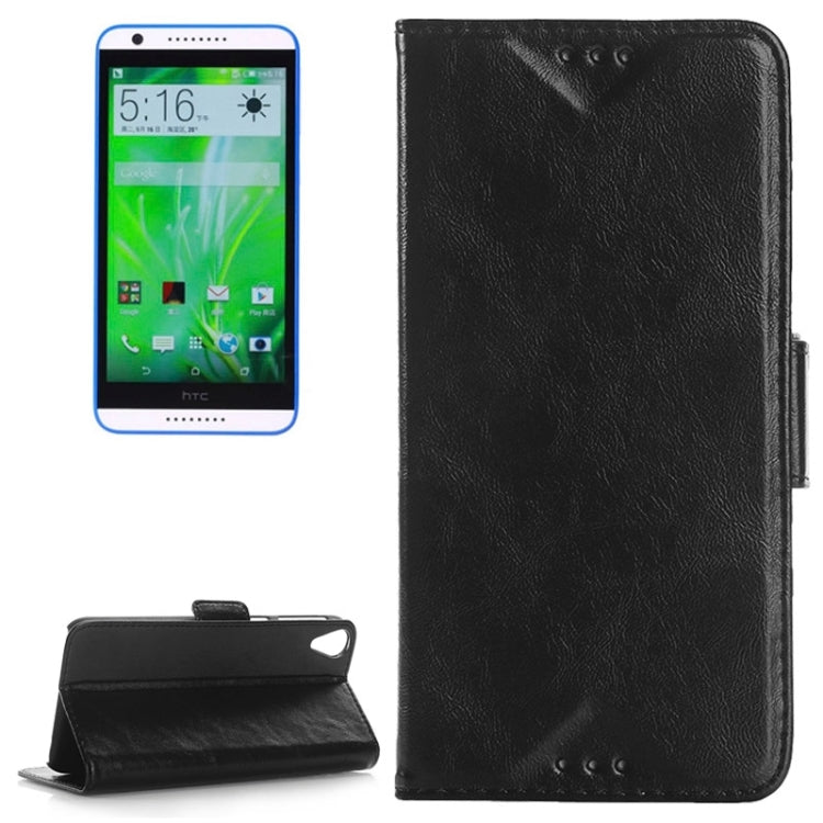 Oil Skin Texture Horizontal Flip Leather Case with Card Slots & Wallet & Holder for HTC Desire 820