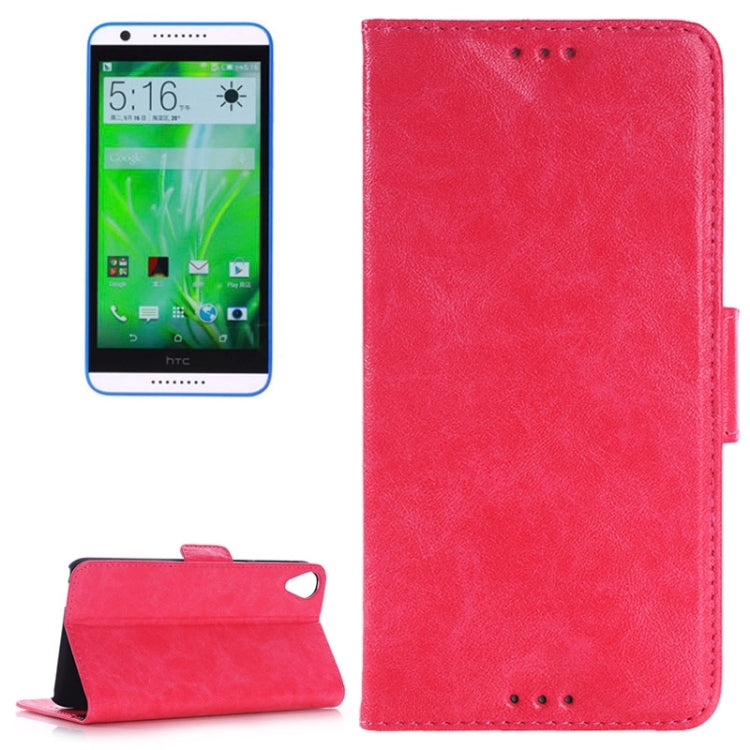 Oil Skin Texture Horizontal Flip Leather Case with Card Slots & Wallet & Holder for HTC Desire 820