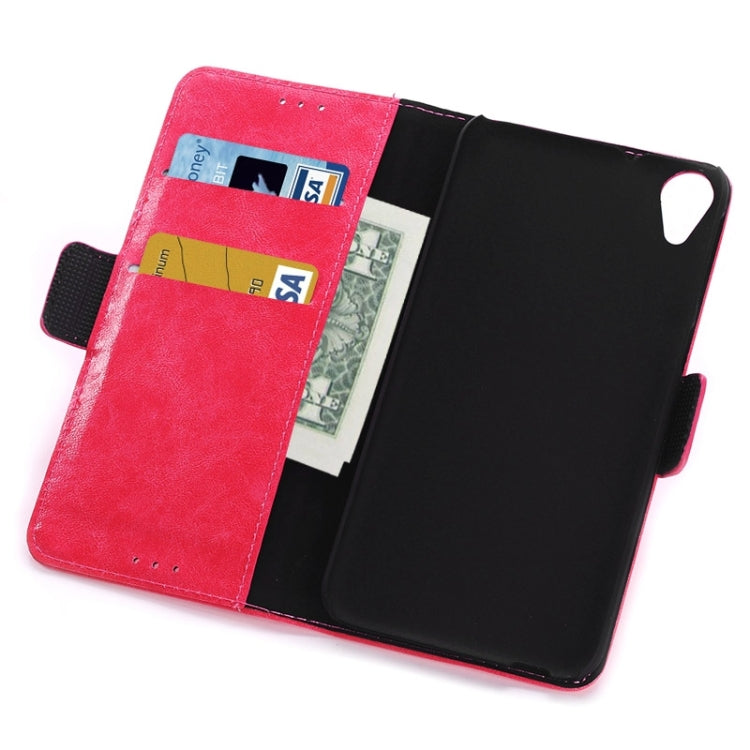 Oil Skin Texture Horizontal Flip Leather Case with Card Slots & Wallet & Holder for HTC Desire 820