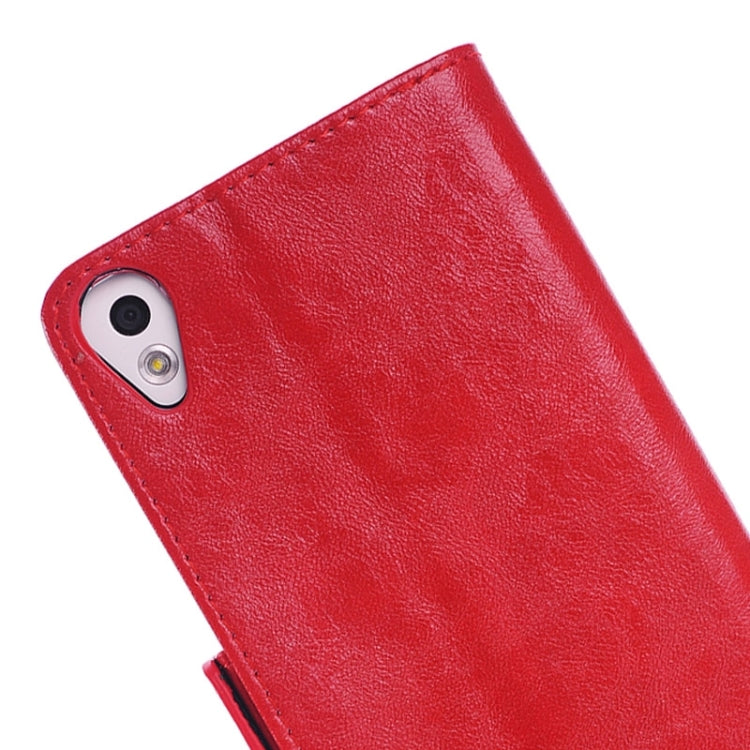 Oil Skin Texture Horizontal Flip Leather Case with Card Slots & Wallet & Holder for HTC Desire 820