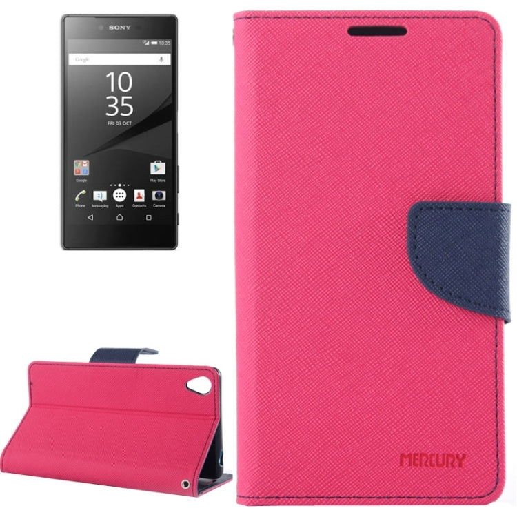 Cross Texture Leather Case with Holder & Card Slots & Wallet for Sony Xperia Z5