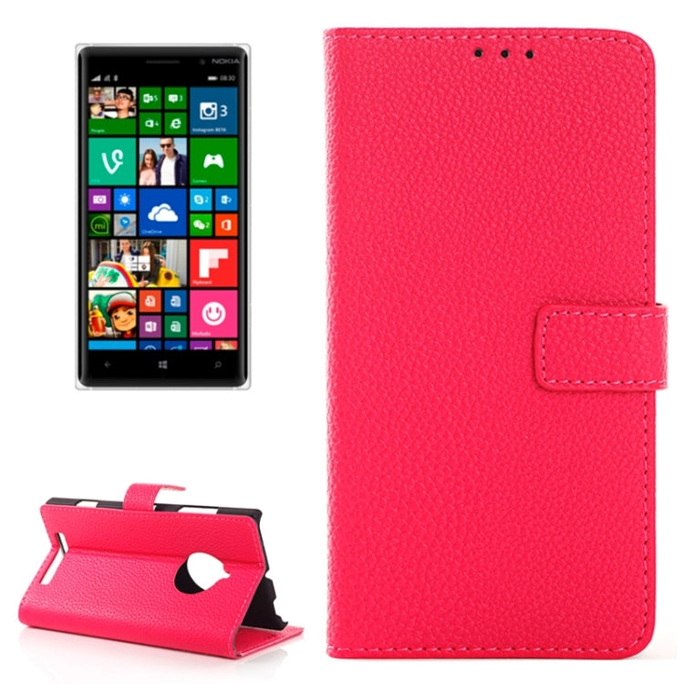 Litchi Texture Horizontal Flip Magnetic Buckle Leather Case with Card Slots & Wallet & Holder for Nokia Lumia 830