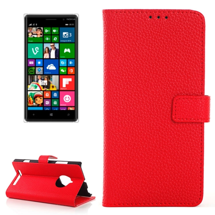 Litchi Texture Horizontal Flip Magnetic Buckle Leather Case with Card Slots & Wallet & Holder for Nokia Lumia 830
