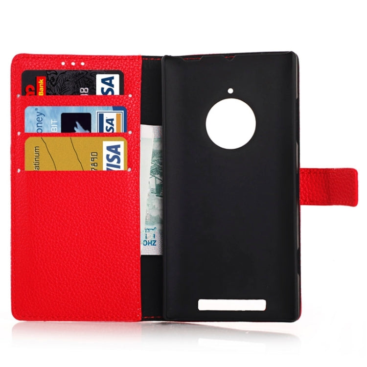 Litchi Texture Horizontal Flip Magnetic Buckle Leather Case with Card Slots & Wallet & Holder for Nokia Lumia 830