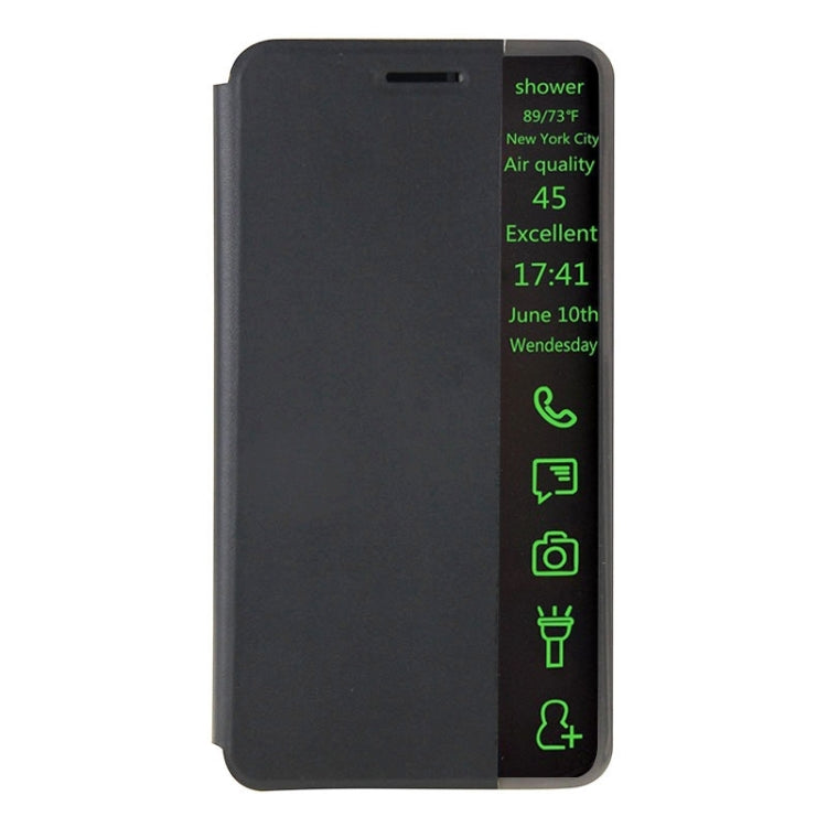 Horizontal Flip Smart Health Leather Protective Case with Display Window for Huawei Honor Play 4X(Black)