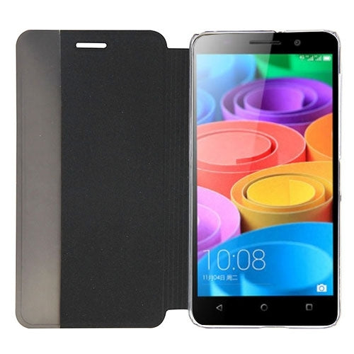 Horizontal Flip Smart Health Leather Protective Case with Display Window for Huawei Honor Play 4X(Black)
