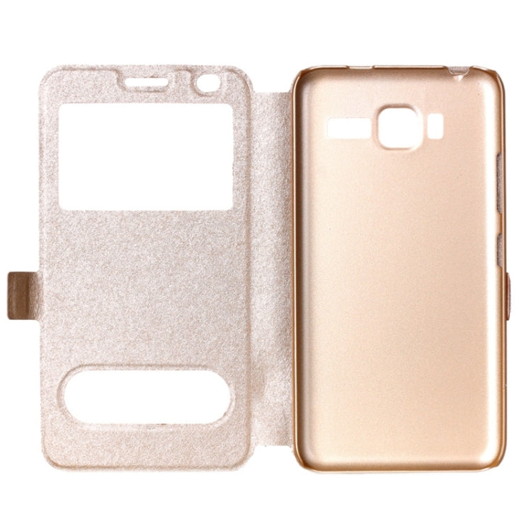 Silk Texture Horizontal Flip Leather Case with Caller ID Display & Holder for Lenovo A916