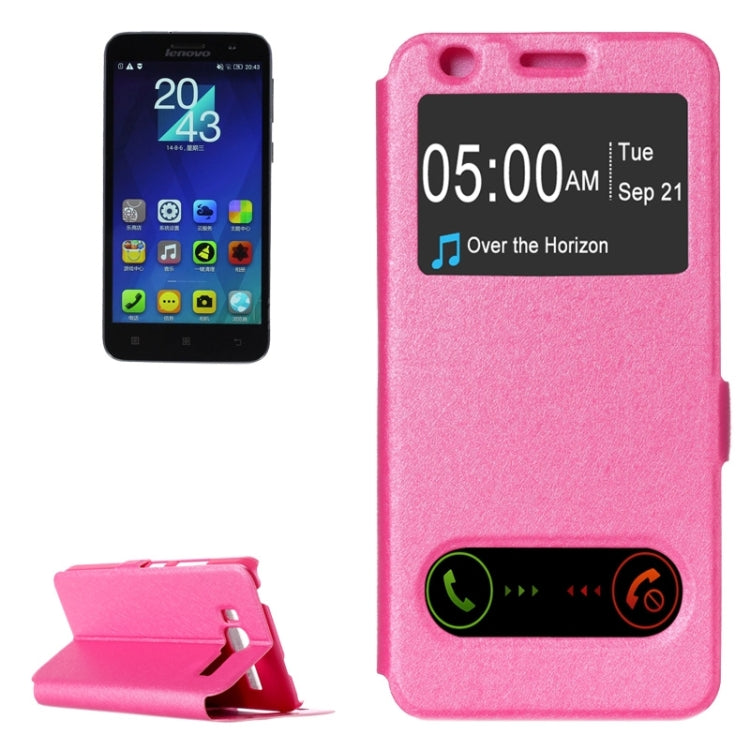 Silk Texture Horizontal Flip Leather Case with Caller ID Display & Holder for Lenovo A916