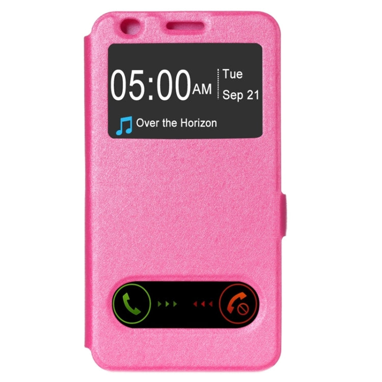 Silk Texture Horizontal Flip Leather Case with Caller ID Display & Holder for Lenovo A916