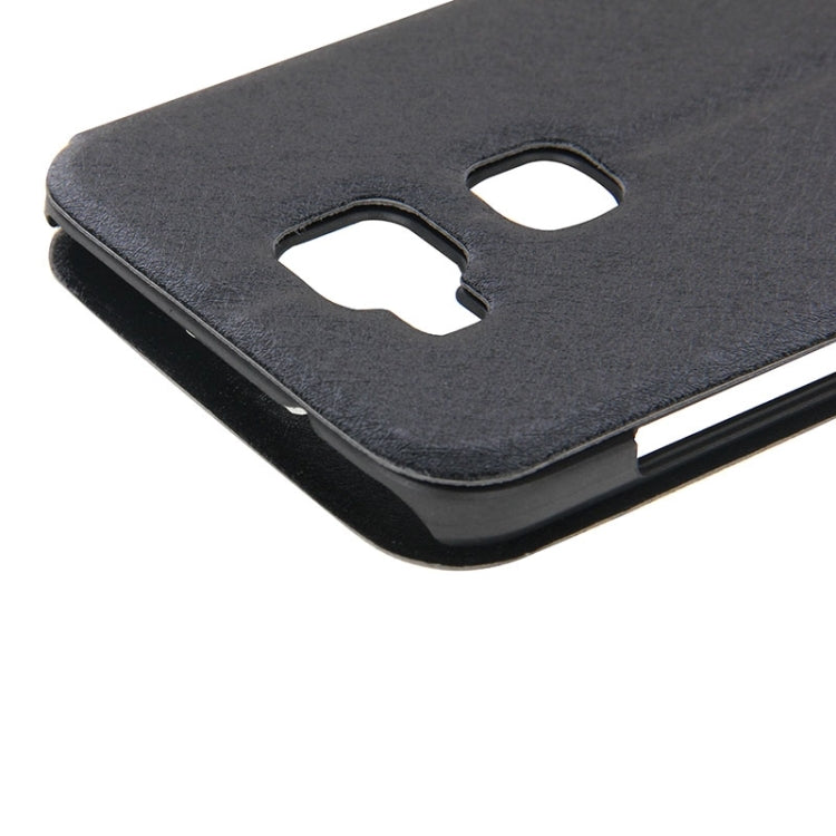 Silk Texture Horizontal Flip Solid Color Magnetic Snap Leather Case with Call Display ID & Holder for Huawei D199