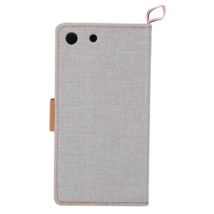 Denim Fabric Leather Case with Holder & Card Slots for Sony Xperia M5