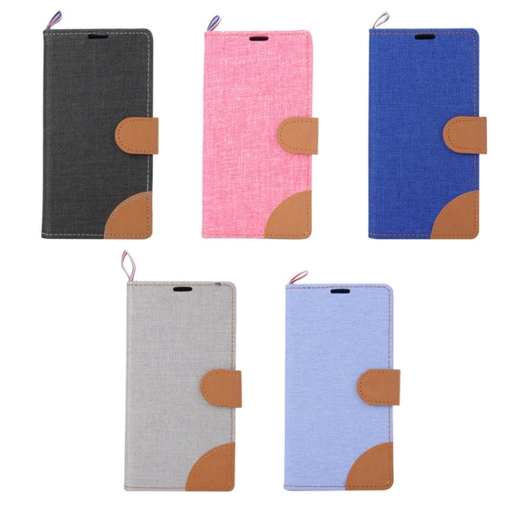 Denim Fabric Leather Case with Holder & Card Slots for Sony Xperia M5