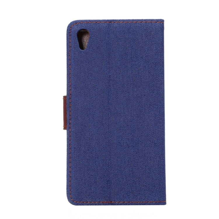 Denim Texture Horizontal Flip Leather Case with Holder & Card Slots for Sony Xperia Z5