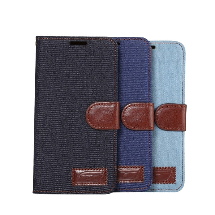 Denim Texture Horizontal Flip Leather Case with Holder & Card Slots for Sony Xperia Z5