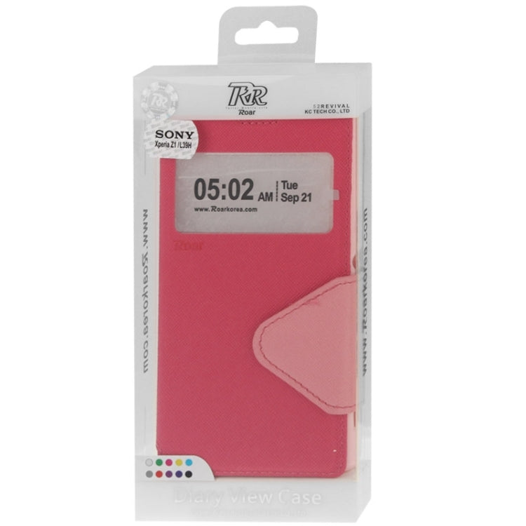 Litchi Texture Horizontal Flip Magnetic Buckle Leather Case with Call Display ID & Card Slots & Holder for Sony Xperia Z1 / L39h