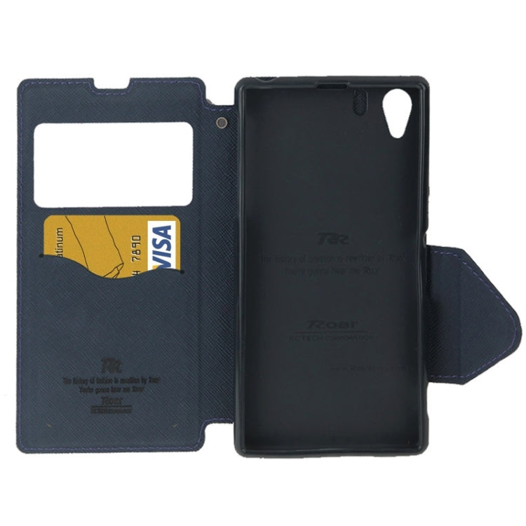 Litchi Texture Horizontal Flip Magnetic Buckle Leather Case with Call Display ID & Card Slots & Holder for Sony Xperia Z1 / L39h