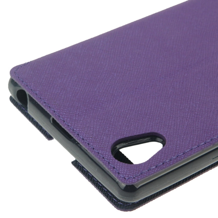 Litchi Texture Horizontal Flip Magnetic Buckle Leather Case with Call Display ID & Card Slots & Holder for Sony Xperia Z1 / L39h