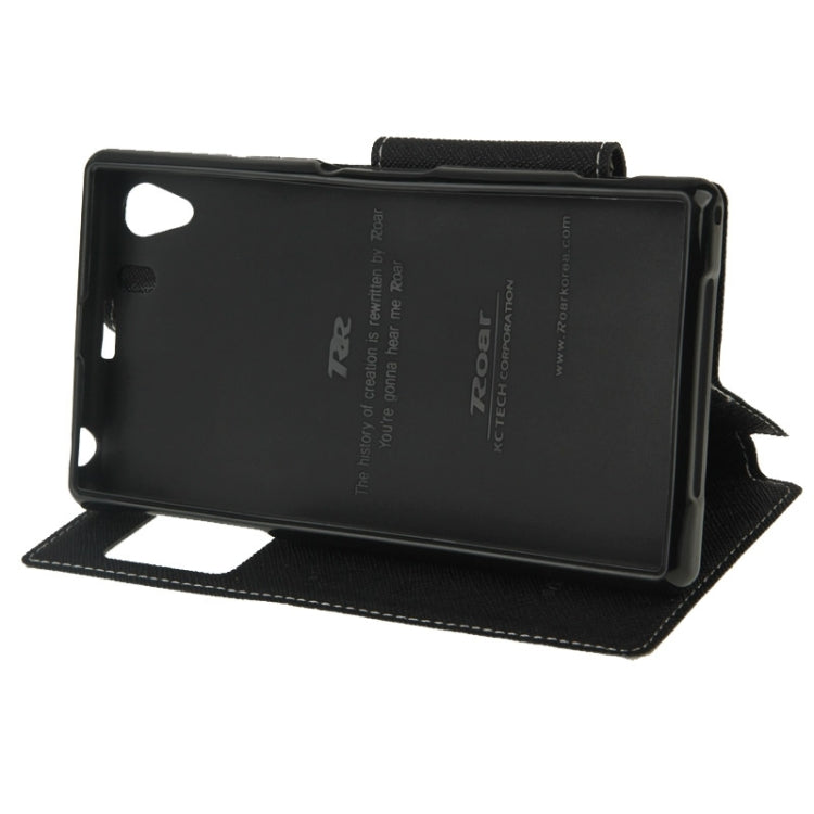 Litchi Texture Horizontal Flip Magnetic Buckle Leather Case with Call Display ID & Card Slots & Holder for Sony Xperia Z1 / L39h