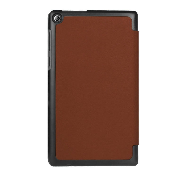 Karst Texture Horizontal Flip Solid Color Leather Case with Three-Folding Holder for Lenovo Tab 2 A7-20F