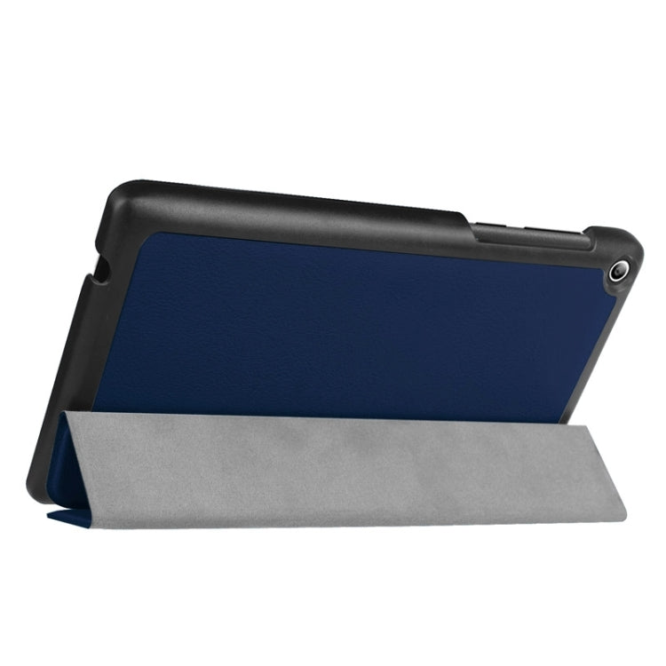 Karst Texture Horizontal Flip Solid Color Leather Case with Three-Folding Holder for Lenovo Tab 2 A7-20F