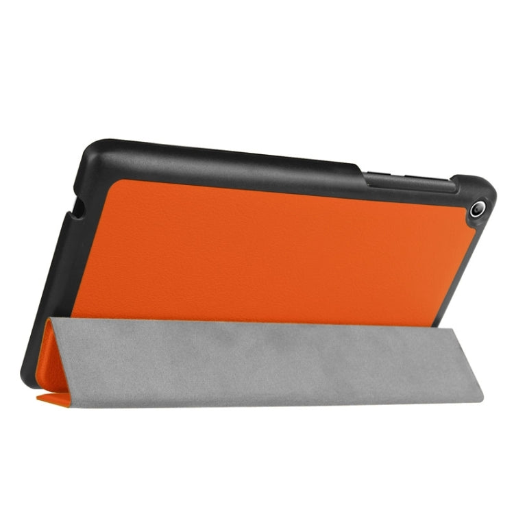 Karst Texture Horizontal Flip Solid Color Leather Case with Three-Folding Holder for Lenovo Tab 2 A7-20F