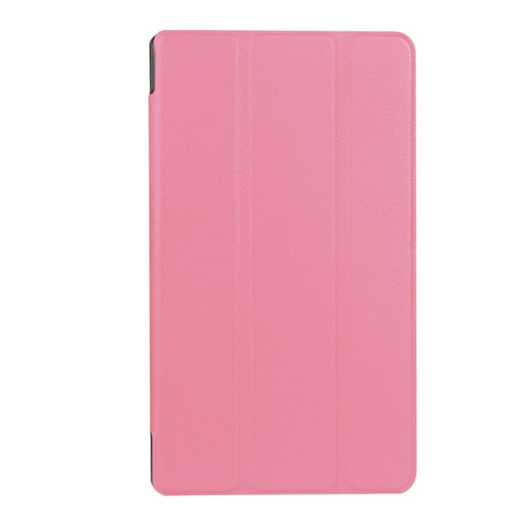 Karst Texture Horizontal Flip Solid Color Leather Case with Three-Folding Holder for Lenovo Tab 2 A7-20F