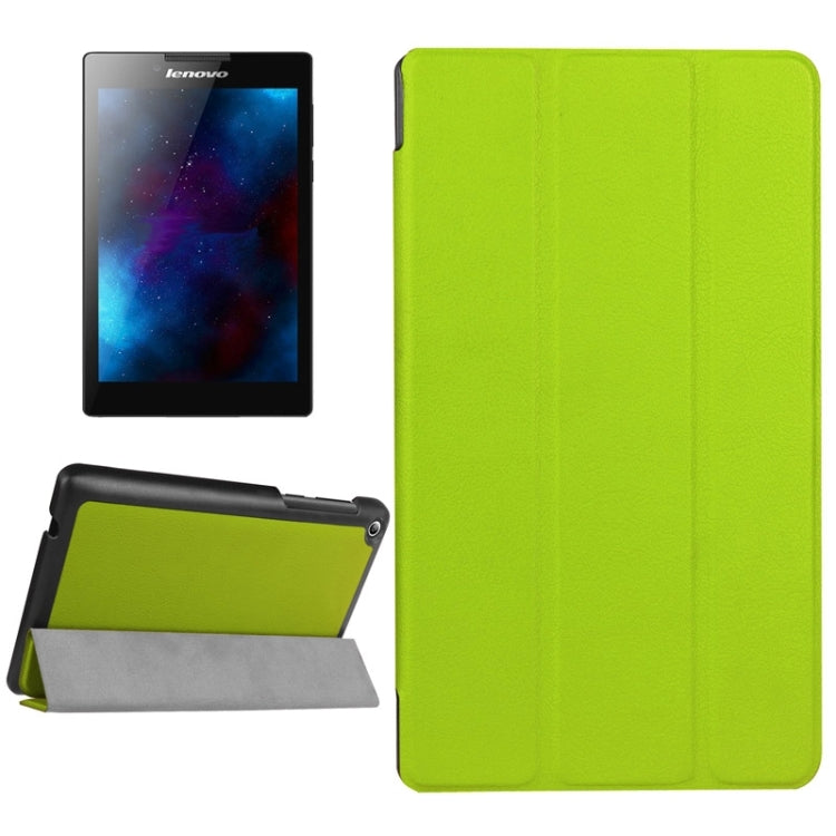 Karst Texture Horizontal Flip Solid Color Leather Case with Three-Folding Holder for Lenovo Tab 2 A7-20F