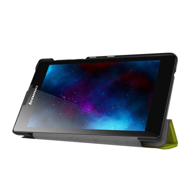 Karst Texture Horizontal Flip Solid Color Leather Case with Three-Folding Holder for Lenovo Tab 2 A7-20F