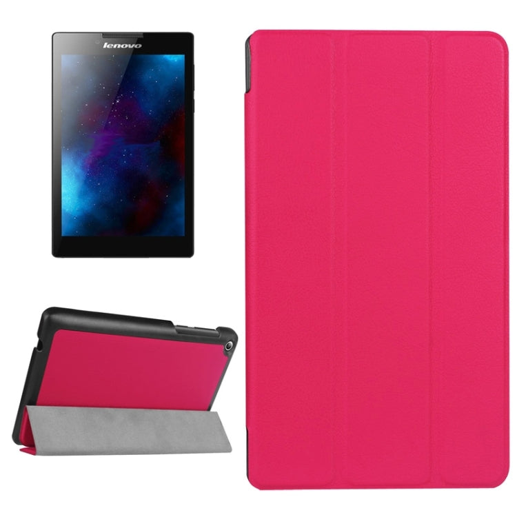 Karst Texture Horizontal Flip Solid Color Leather Case with Three-Folding Holder for Lenovo Tab 2 A7-20F