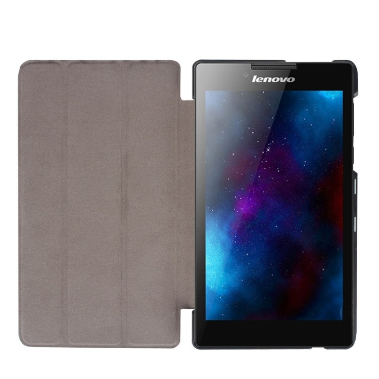 Karst Texture Horizontal Flip Solid Color Leather Case with Three-Folding Holder for Lenovo Tab 2 A7-20F