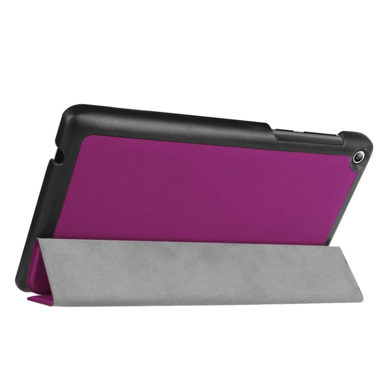 Karst Texture Horizontal Flip Solid Color Leather Case with Three-Folding Holder for Lenovo Tab 2 A7-20F