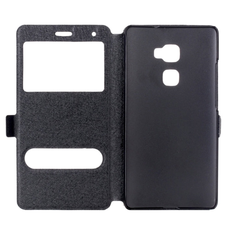 Silk Texture Horizontal Flip Leather Case with Caller ID Display & Holder for Huawei Mate S