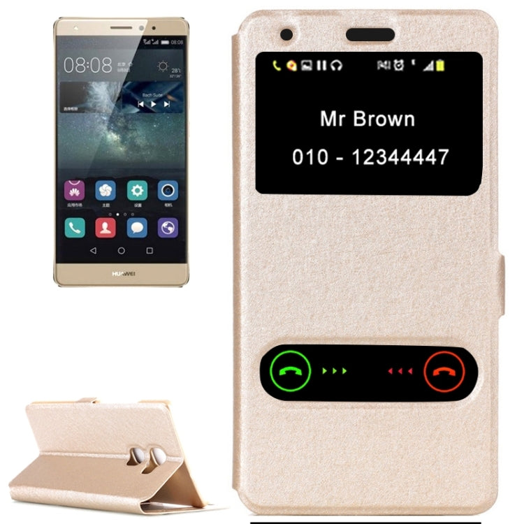 Silk Texture Horizontal Flip Leather Case with Caller ID Display & Holder for Huawei Mate S
