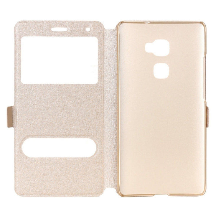 Silk Texture Horizontal Flip Leather Case with Caller ID Display & Holder for Huawei Mate S