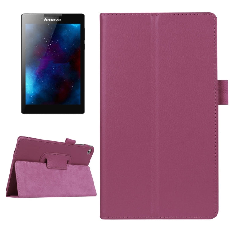 Litchi Texture Horizontal Flip Solid Color Leather Case with Two-Folding Holder for Lenovo Tab 2 A7-20F