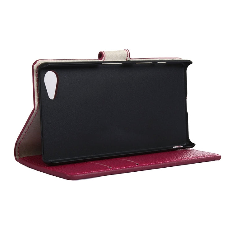 Litchi Texture Horizontal Flip Leather Case with Holder & Card Slots & Wallet for Sony Xperia Z5 Compact