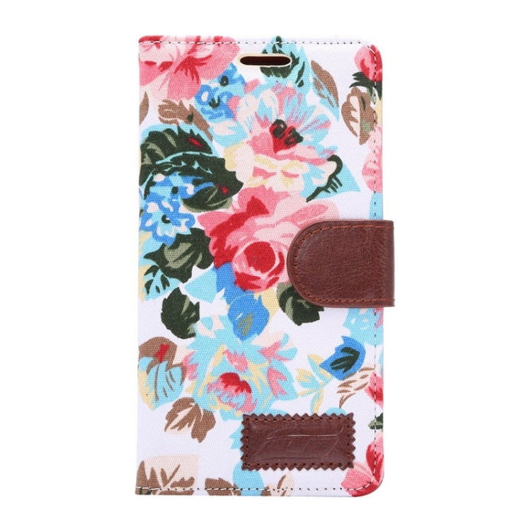 Flower Pattern Cloth Texture Horizontal Flip Magnetic Buckle Leather Case with Card Slots & Holder for Sony Xperia Z3+