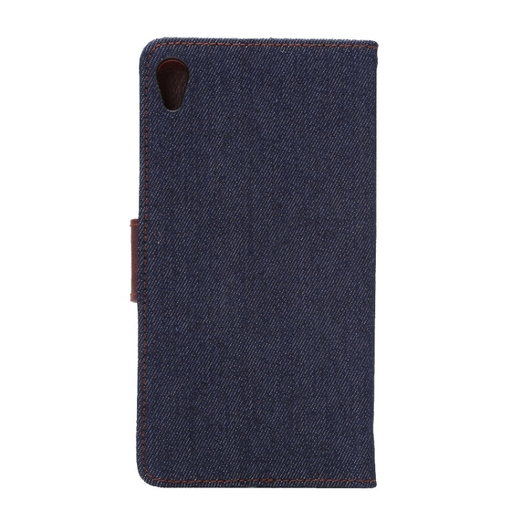Denim Texture Horizontal Flip Magnetic Buckle Leather Case with Card Slots & Holder for Sony Xperia Z3+