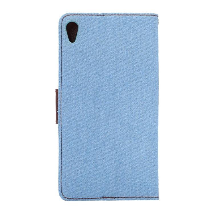 Denim Texture Horizontal Flip Magnetic Buckle Leather Case with Card Slots & Holder for Sony Xperia Z3+