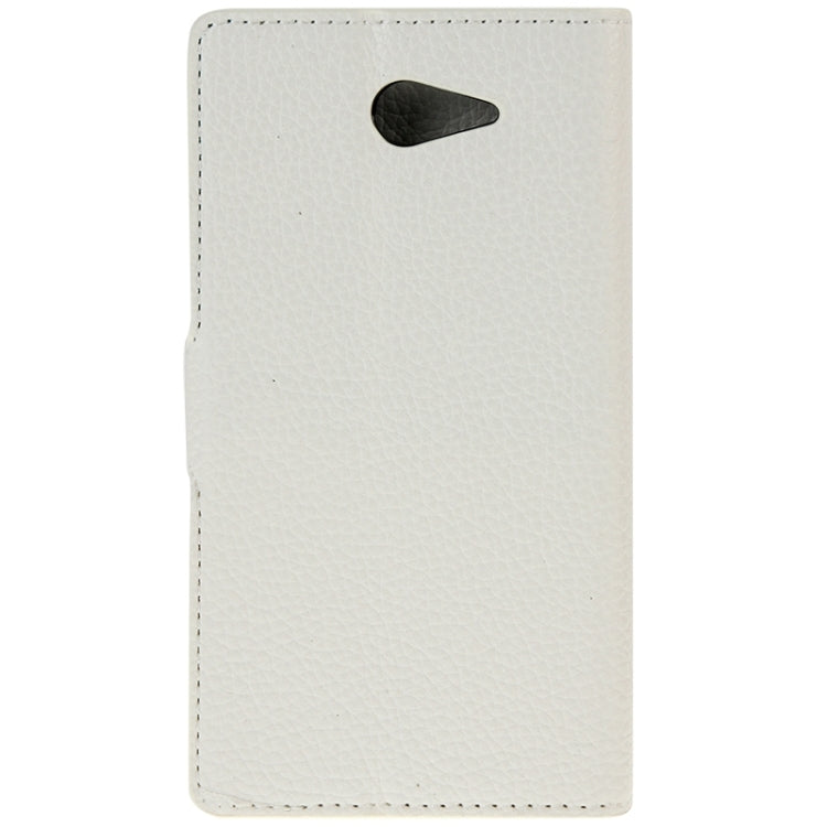 Litchi Texture Leather Case with Holder & Card Slots & Wallet for Sony Xperia M2(White)