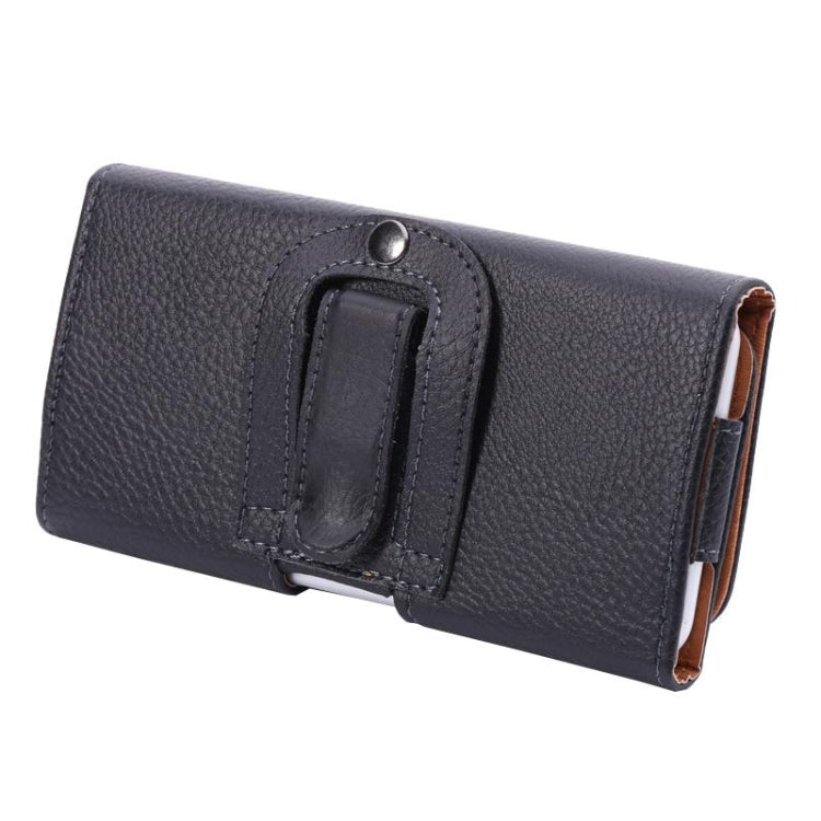 5.5 inch Horizontal Style Litchi Texture Waist Bag with Back Splint for Huawei Honor 7i / Honor 6 Plus / P8 / N3 / N2 / N1 & Sony Xperia Z5 / Z4 / Z2 / Z1(Black)