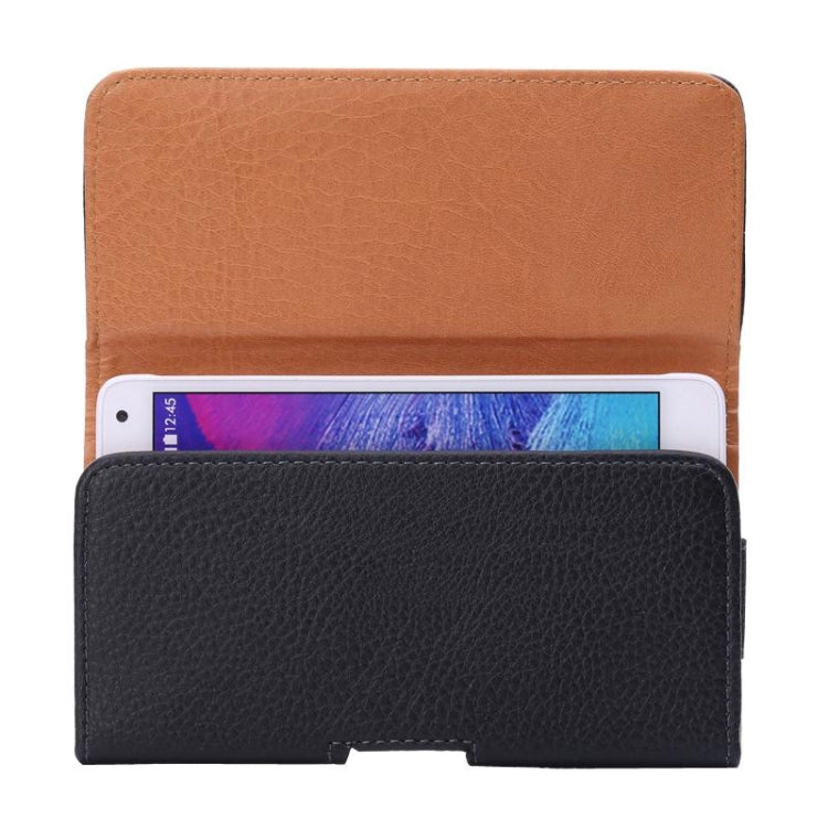 5.5 inch Horizontal Style Litchi Texture Waist Bag with Back Splint for Huawei Honor 7i / Honor 6 Plus / P8 / N3 / N2 / N1 & Sony Xperia Z5 / Z4 / Z2 / Z1(Black)