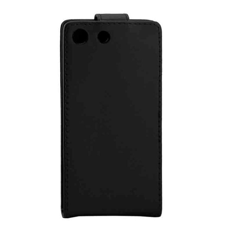 Vertical Flip Magnetic Buckle PU Leather Case for Sony Xperia M5(Black)