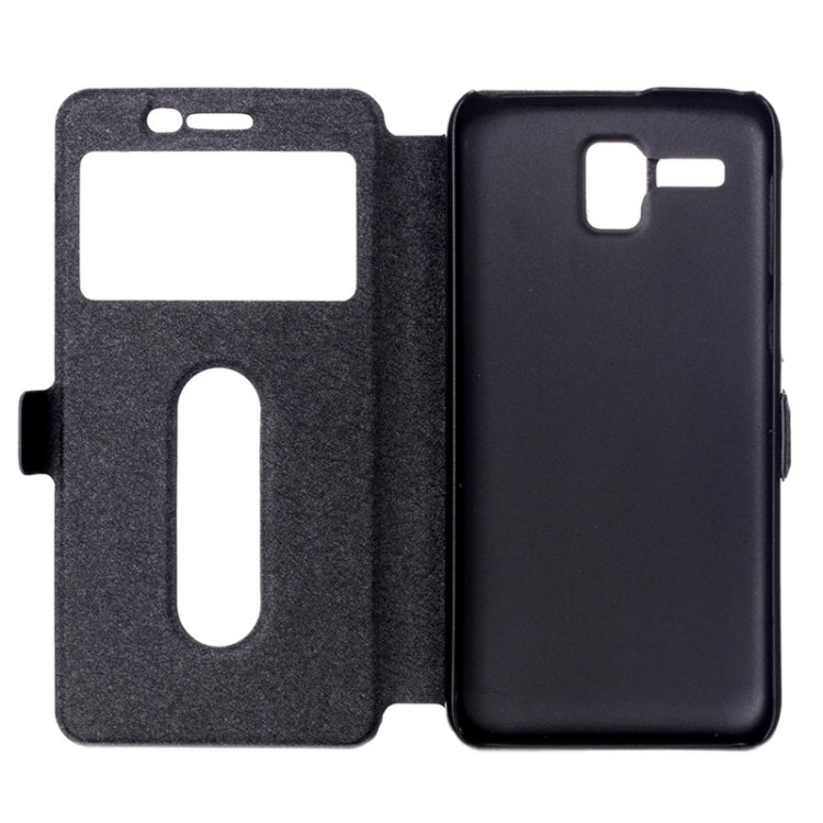 Silk Texture Horizontal Flip Leather Case with Caller ID Display & Holder for Lenovo Golden Warrior A8 / A806