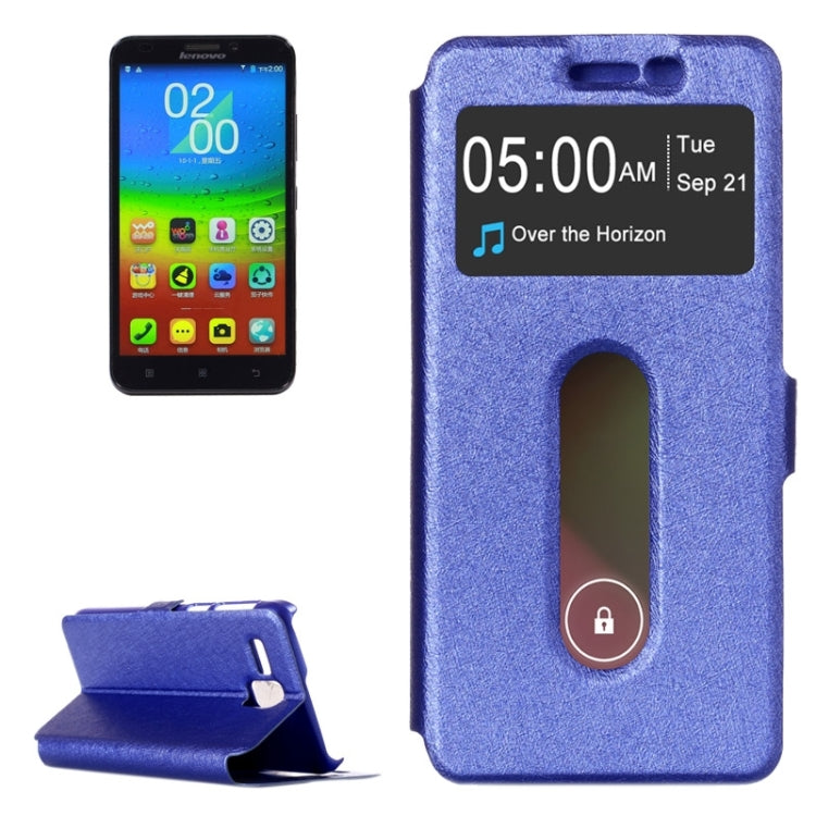 Silk Texture Horizontal Flip Leather Case with Caller ID Display & Holder for Lenovo Golden Warrior A8 / A806