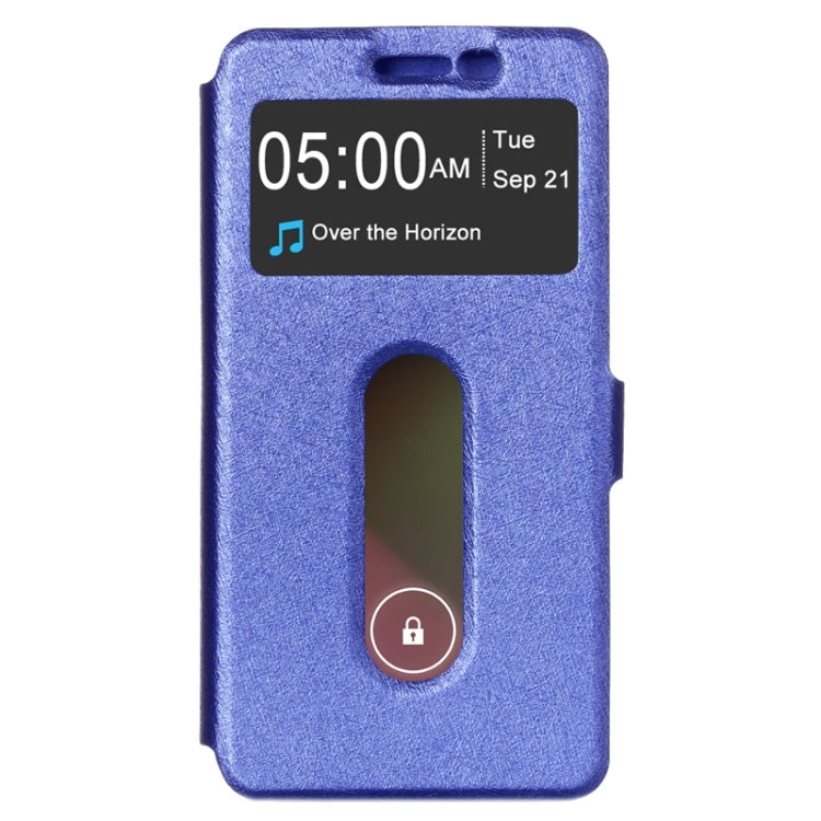 Silk Texture Horizontal Flip Leather Case with Caller ID Display & Holder for Lenovo Golden Warrior A8 / A806