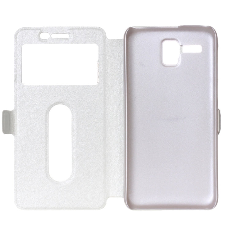 Silk Texture Horizontal Flip Leather Case with Caller ID Display & Holder for Lenovo Golden Warrior A8 / A806