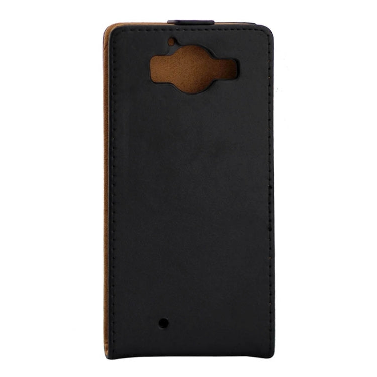 Khaki Lining Vertical Flip Magnetic Buckle PU Leather Case for Microsoft Lumia 950(Black)
